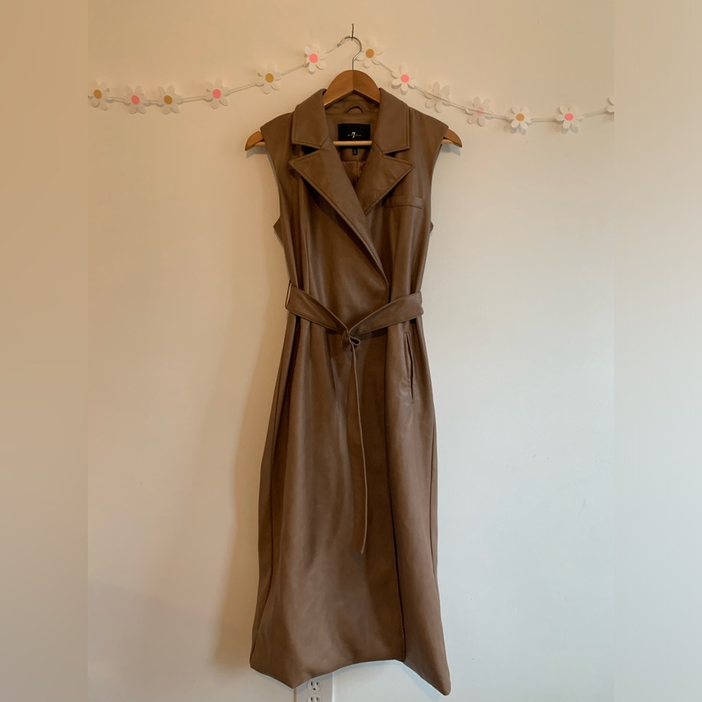 7 For All Mankind Faux Leather Wrap Dress